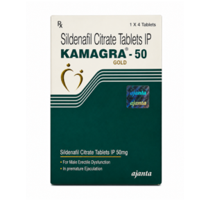 Kamagra Gold 50mg sildenafil tablets pack by Ajanta Pharma